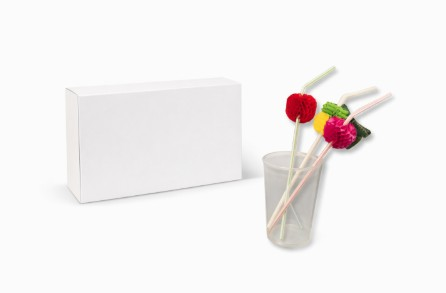 Caña con frutas decoracion de helados o postres caja 144 und.