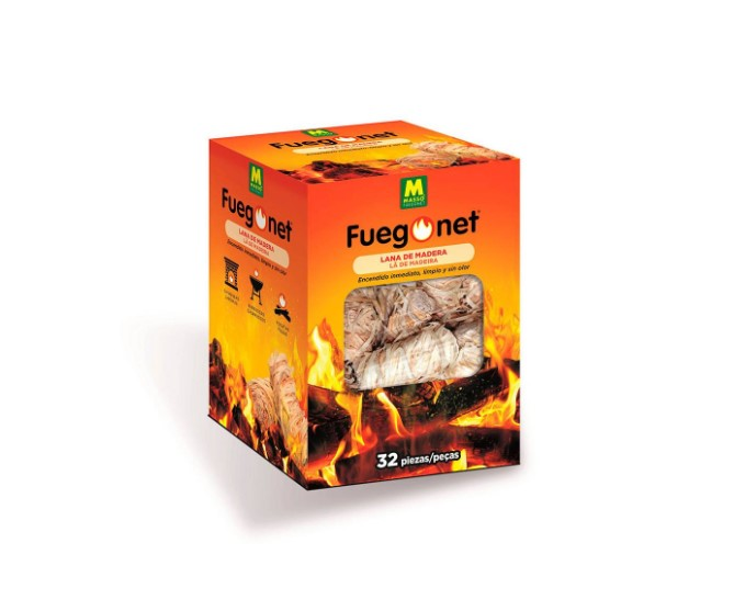 Lana de madera para encendido 32 und.