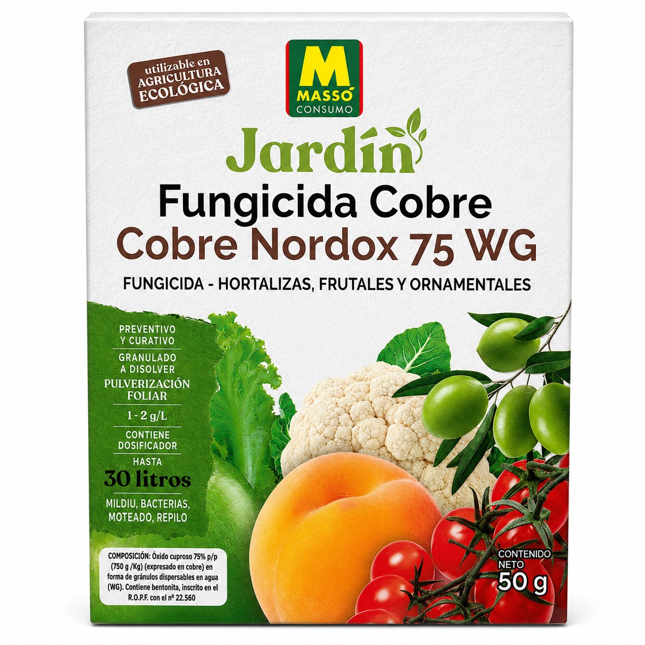 FUNGICIDA COBRE ECO MASSÓ 50 GR – Protección ecológica avanzada para huerto, frutales y ornamentales