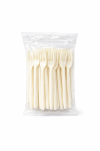 Tenedores plastico reutilizable paq.100 und