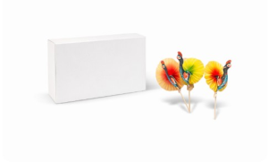 Pavo Real decoracion helados o postres caja 144 und.